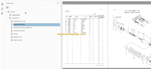 Hitachi EX45 Excavator Parts Catalog & Equipment Components Parts Catalog