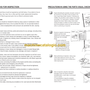 Hitachi EX3600-7B PARTS VISUAL CHECK SHEET (MTU Tier4 Final Engine)