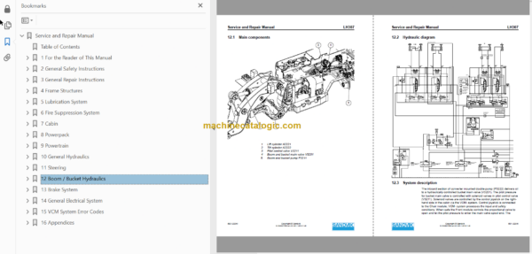 Sandvik LH307 Mining Loader Service and Parts Manual (L807D825)