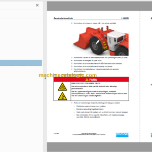 Sandvik LH621i Mining Loader Operator’s and Maintenance Manual (L621DJNA0A0710 Swedish)