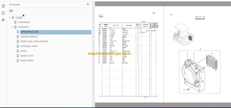 Hitachi EX45-2 Excavator Parts Catalog & Equipment Components Parts Catalog