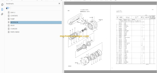 Hitachi EX45-2 Excavator Parts Catalog & Equipment Components Parts Catalog