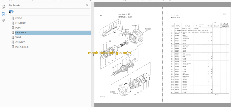Hitachi EX45-2 Excavator Parts Catalog & Equipment Components Parts Catalog