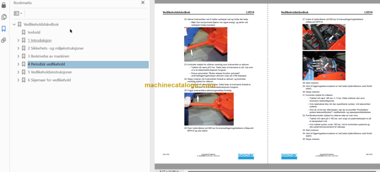 Sandvik LH514 Mining Loader Operator's and Maintenance Manual (L514D744 Swedish)