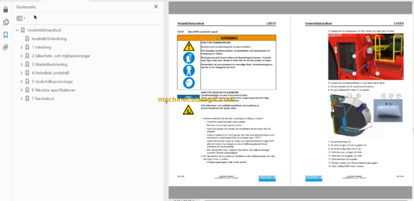 Sandvik LH517i Mining Loader Operator's and Maintenance Manual (L917D776 Swedish)