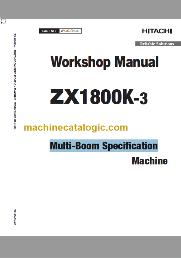 Hitachi ZX1800K-3 Multi-Boom Specification Workshop Manual