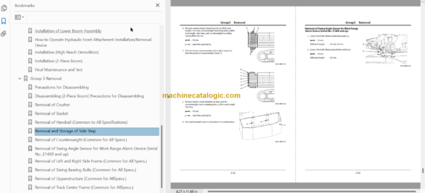 Hitachi ZX1800K-3 Multi-Boom Specification Workshop Manual