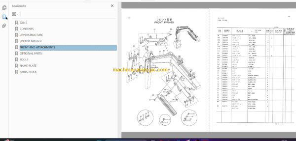 Hitachi EX8-2 Excavator Parts Catalog & Equipment Components Parts Catalog