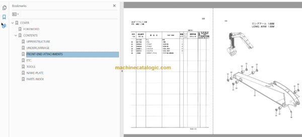 Hitachi EX50U Excavator Parts Catalog & Equipment Components Parts Catalog