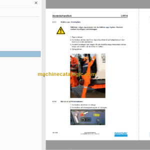 Sandvik LH514 Mining Loader Operator’s and Maintenance Manual (L814D988 Swedish)