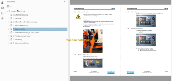 Sandvik LH514 Mining Loader Operator's and Maintenance Manual (L814D988 Swedish)