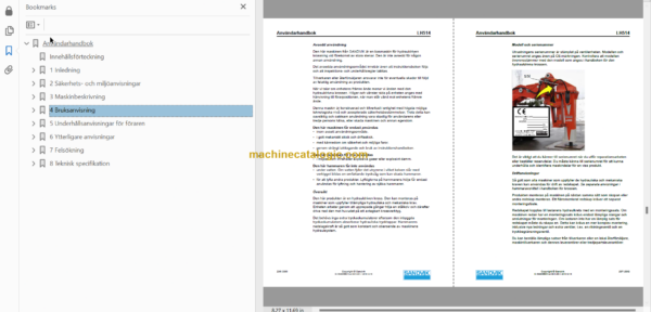 Sandvik LH514 Mining Loader Operator's and Maintenance Manual (L814D988 Swedish)