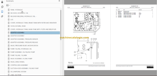 Sandvik LH517i Mining Loader Service and Parts Manual (L017D744)