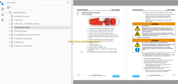 Sandvik LH621i Mining Loader Operator's and Maintenance Manual (L621DKPA0A0742 Swedish)