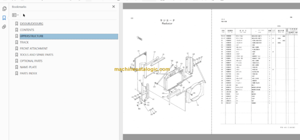 Hitachi EX50UR EX50URG Excavator Parts Catalog & Equipment Components Parts Catalog