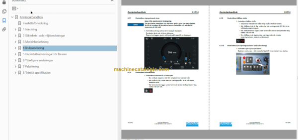 Sandvik LH514 Mining Loader Operator's and Maintenance Manual (L914D1006 Swedish)