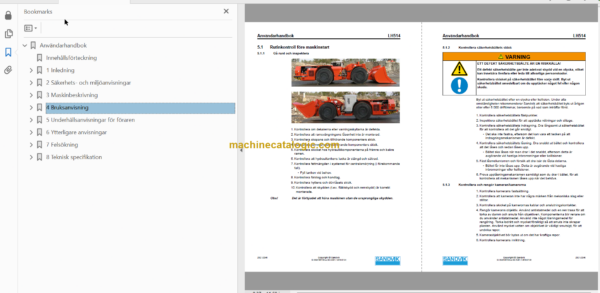 Sandvik LH514 Mining Loader Operator's and Maintenance Manual (L914D1006 Swedish)