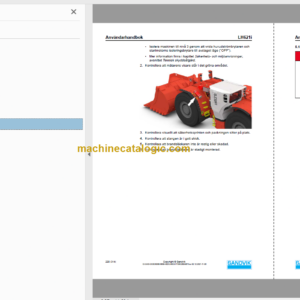 Sandvik LH621i Mining Loader Operator’s and Maintenance Manual (L621DVMA0A0613 Swedish)