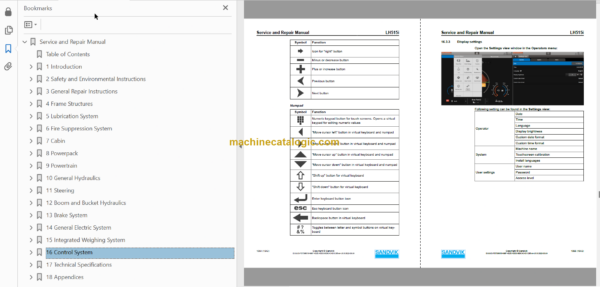 Sandvik LH515i Mining Loader Service and Parts Manual (L515DJNA0A0021)