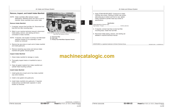 John Deere POWERTECH® 10.5 L & 12.5 L Diesel Engines Base Engine Technical Manual (CTM100)