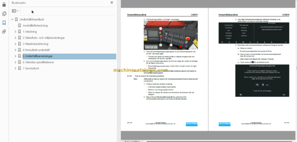 Sandvik LH621i Mining Loader Operator's and Maintenance Manual (L621DVMA0A0613 Swedish)