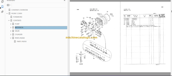 Hitachi EX55UR Excavator Parts Catalog & Equipment Components Parts Catalog