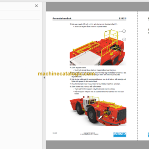 Sandvik LH621i Mining Loader Operator’s and Maintenance Manual (L921D498 Swedish)