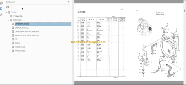 Hitachi EX55UR-3 Excavator Parts Catalog & Equipment Components Parts Catalog