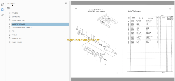 Hitachi EX58MU Excavator Parts Catalog & Equipment Components Parts Catalog