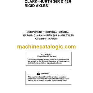 Timberjack CTM319 CLARK–HURTH 36R & 42R RIGID AXLES Technical Manual