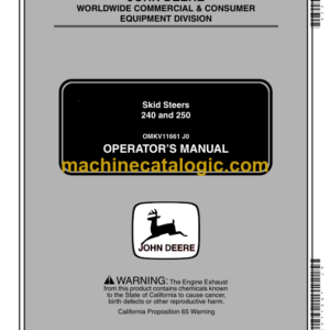 John Deere 240 and 250 Skid Steers Operators Manual