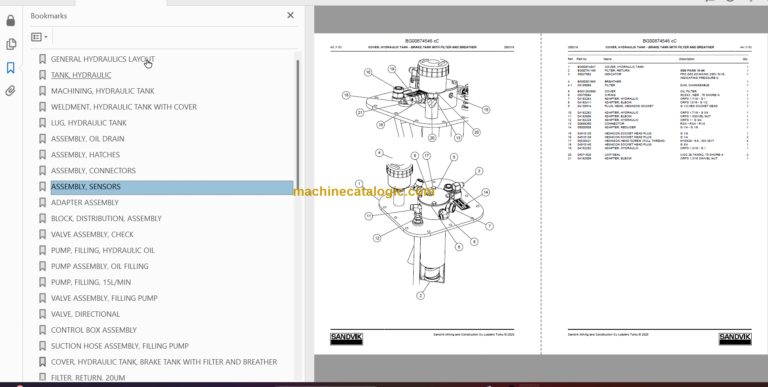 Sandvik LH621i Mining Loader Service and Parts Manual (L021D527)