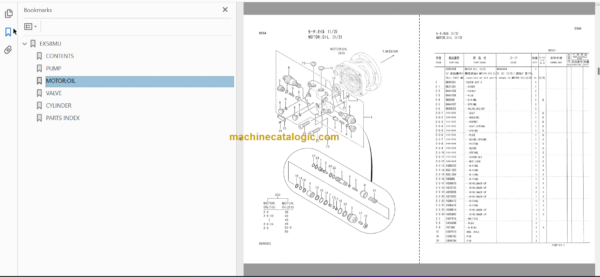 Hitachi EX58MU Excavator Parts Catalog & Equipment Components Parts Catalog