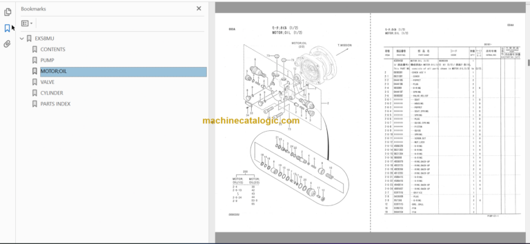 Hitachi EX58MU Excavator Parts Catalog & Equipment Components Parts Catalog