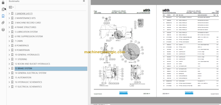 Sandvik LH517i Mining Loader Service and Parts Manual (L517DCPA0A1039)