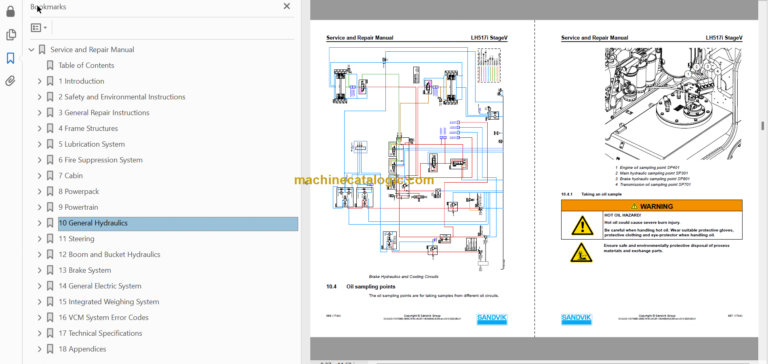 Sandvik LH517i Mining Loader Service and Parts Manual (L517DCPA0A1039)