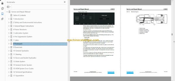 Sandvik LH621i Mining Loader Service and Parts Manual (L021D604)