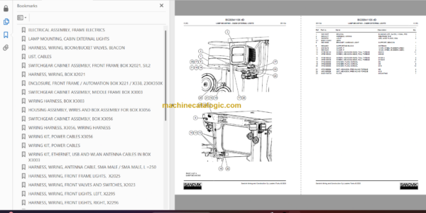 Sandvik LH621i Mining Loader Service and Parts Manual (L021D604)