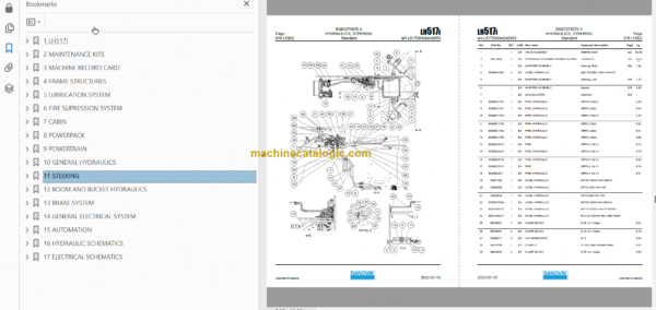 Sandvik LH517i Mining Loader Service and Parts Manual (L517DKNA0A0953)