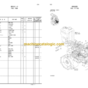 Hitachi AX20UR-5 Mini Excavator Parts Catalog