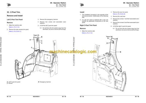 JCB JS145W JS160W JS175W JS20MH Wheeled Excavator Service Manual 2022