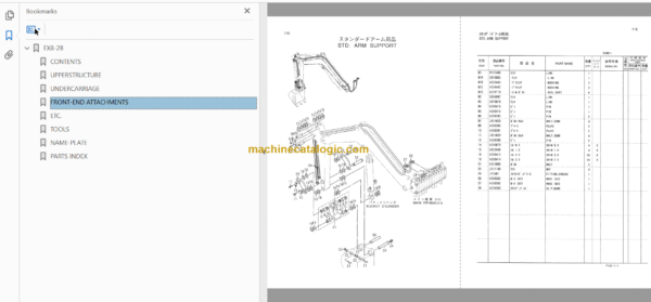 Hitachi EX8-2B Excavator Parts Catalog & Equipment Components Parts Catalog