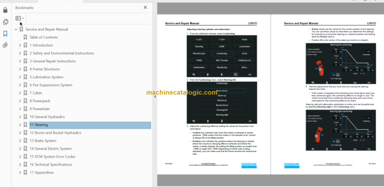 Sandvik LH517i Mining Loader Service and Parts Manual (L517DVNA0A0956)