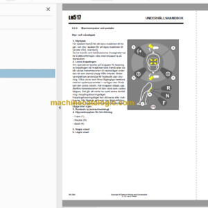 Sandvik LH517 Mining Loader Operator’s and Maintenance Manual (L117D296 Swedish)