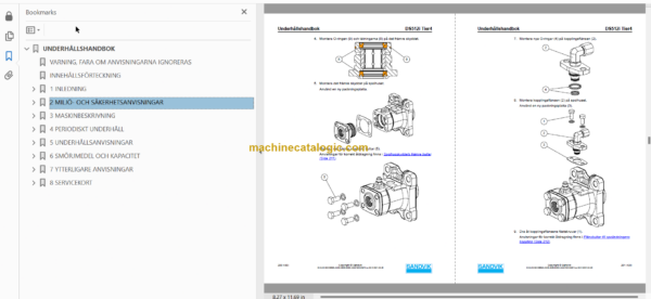 Sandvik DS512i Rock Bolter Operator's and Maintenance Manual (SN 120B52514-1 Swedish)