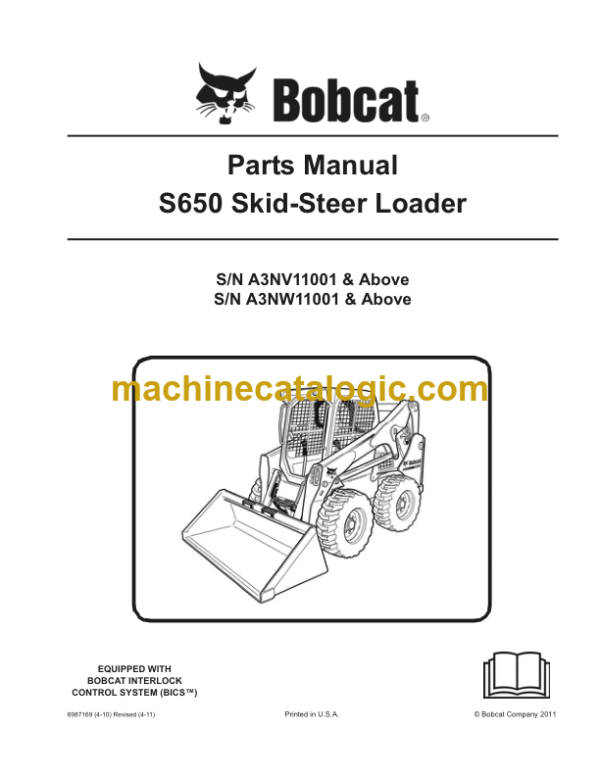Bobcat S650 Skid-Steer Loader Parts Manual
