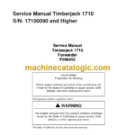 Timberjack 1710 Forwarder Service Manual (SN 17100090 and UP)