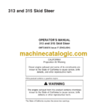 John Deere 313 and 315 Skid Steer Operators Manual (OMT235575)