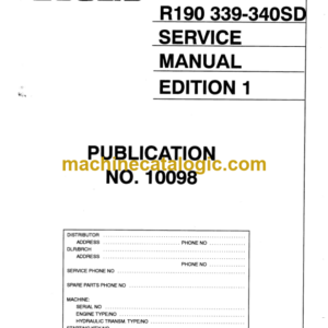 Hitachi R170 329-330ED R190 339-340SD Service Manual