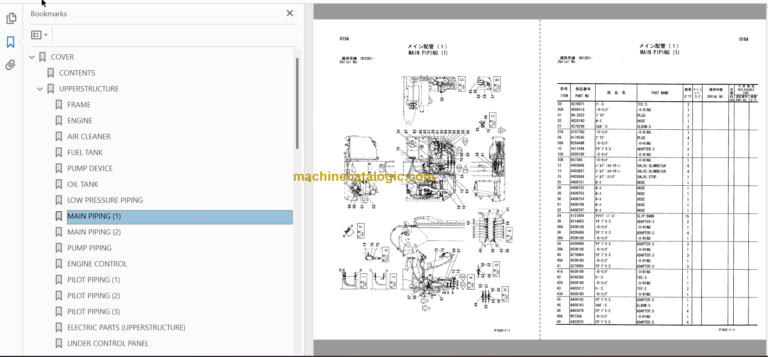 Hitachi HX99B-2 Parts Catalog & Equipment Components Parts Catalog
